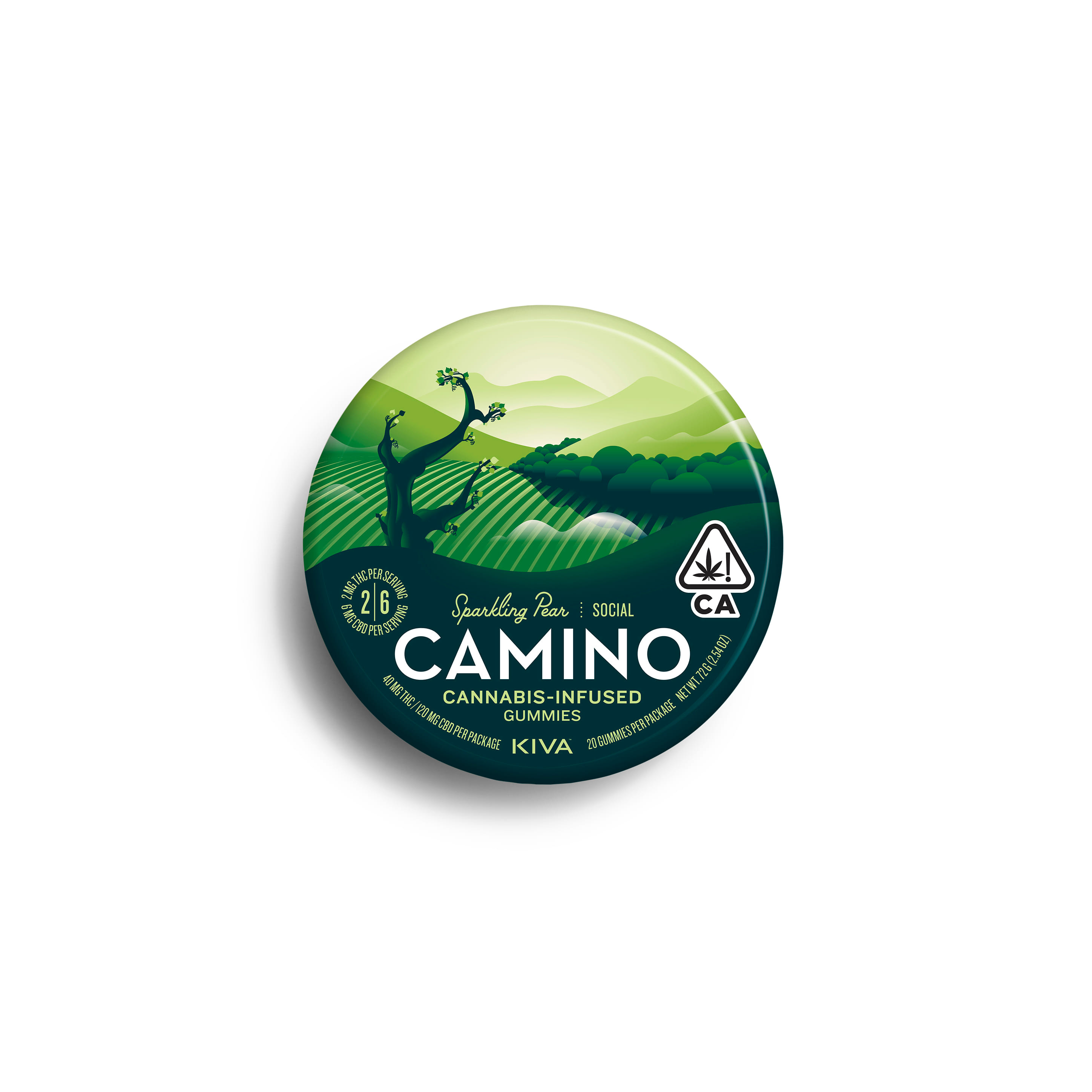 Camino | Sparkling Pear | 2THC:6CBD | 40mg Gummies