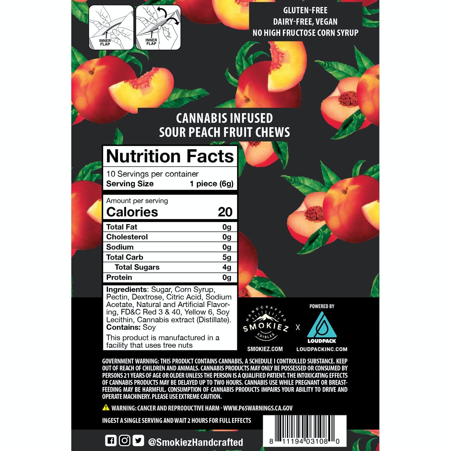 Sour Peach | 100mg Fruit Chews