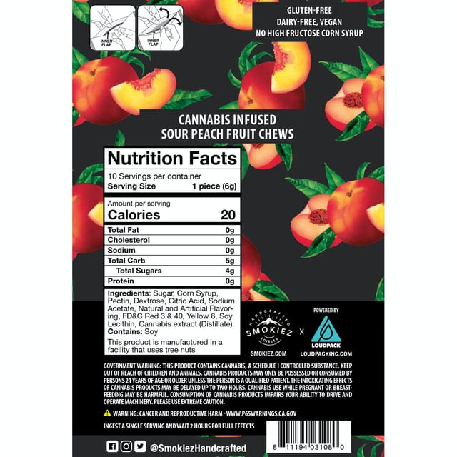 Sour Peach | 100mg Fruit Chews