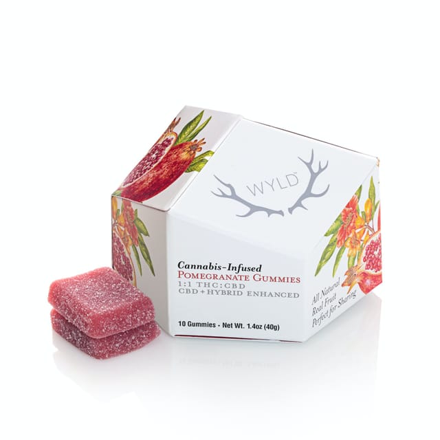 Pomegranate 1:1 CBD + Hybrid Enhanced Gummies | 100:100mg