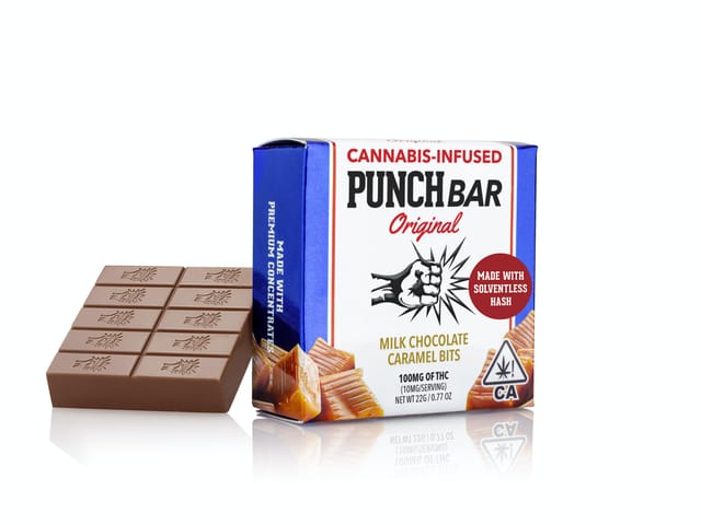 Punch Extracts Caramel Bits Milk Chocolate PunchBar Solventless Edible - 100 mg Edibles cannabis