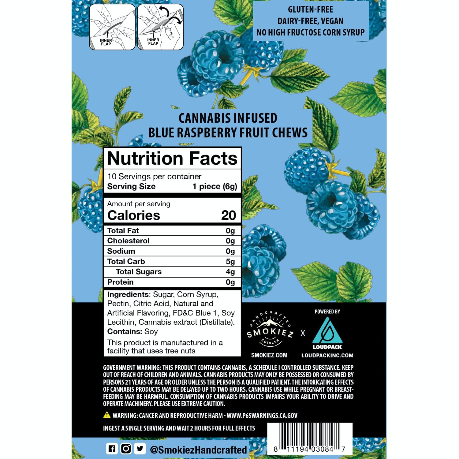 Blue Raspberry Fruit Chews | 100mg