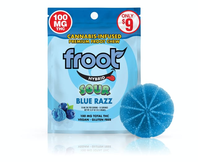Sour Blue Razz Gummy - 100mg Single Cut-to-dose