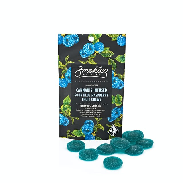 Sour Blue Raspberry Fruit Chews | 100mg