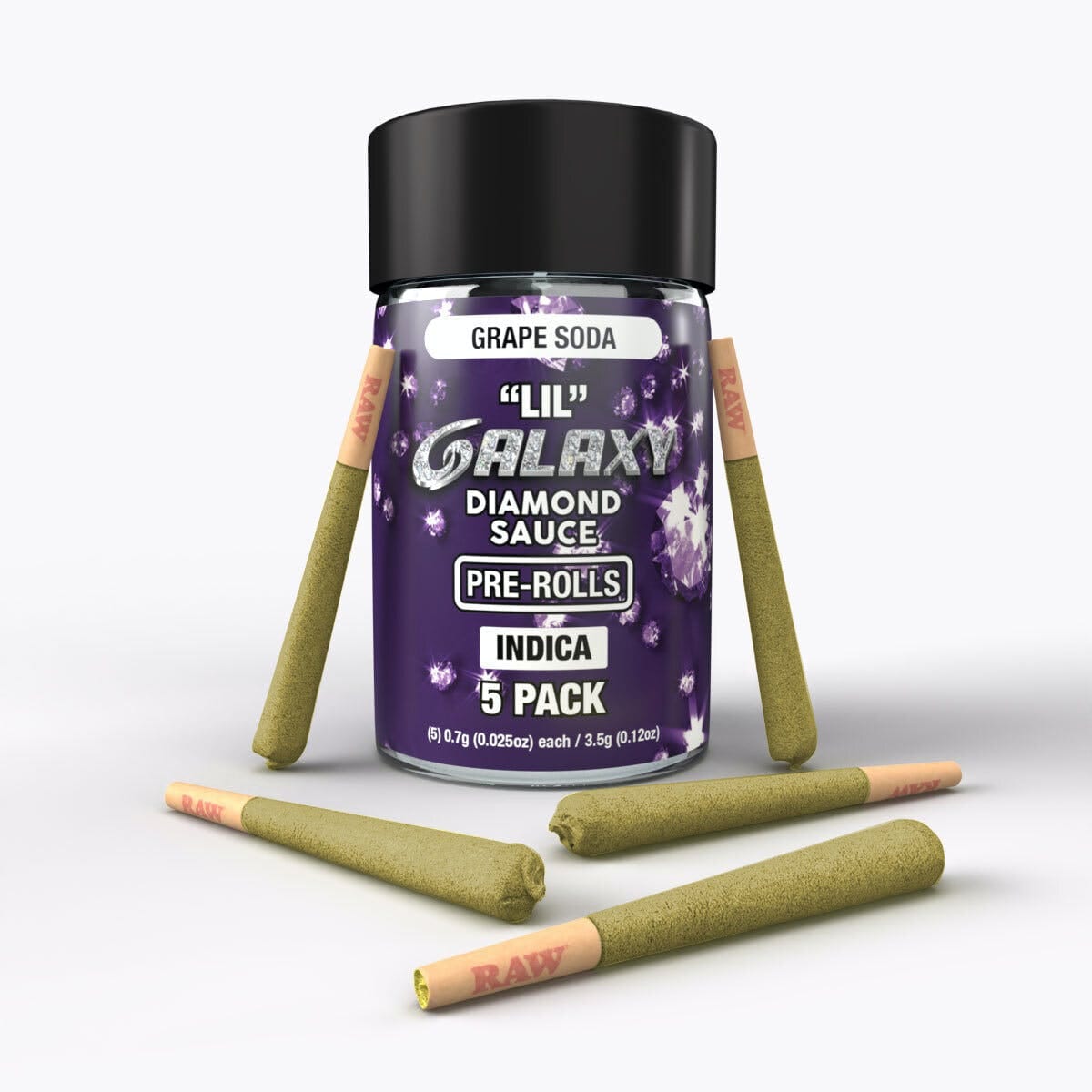 Grape | 3.5g | .7g x 5 Diamond Sauce Infused Preroll Pack