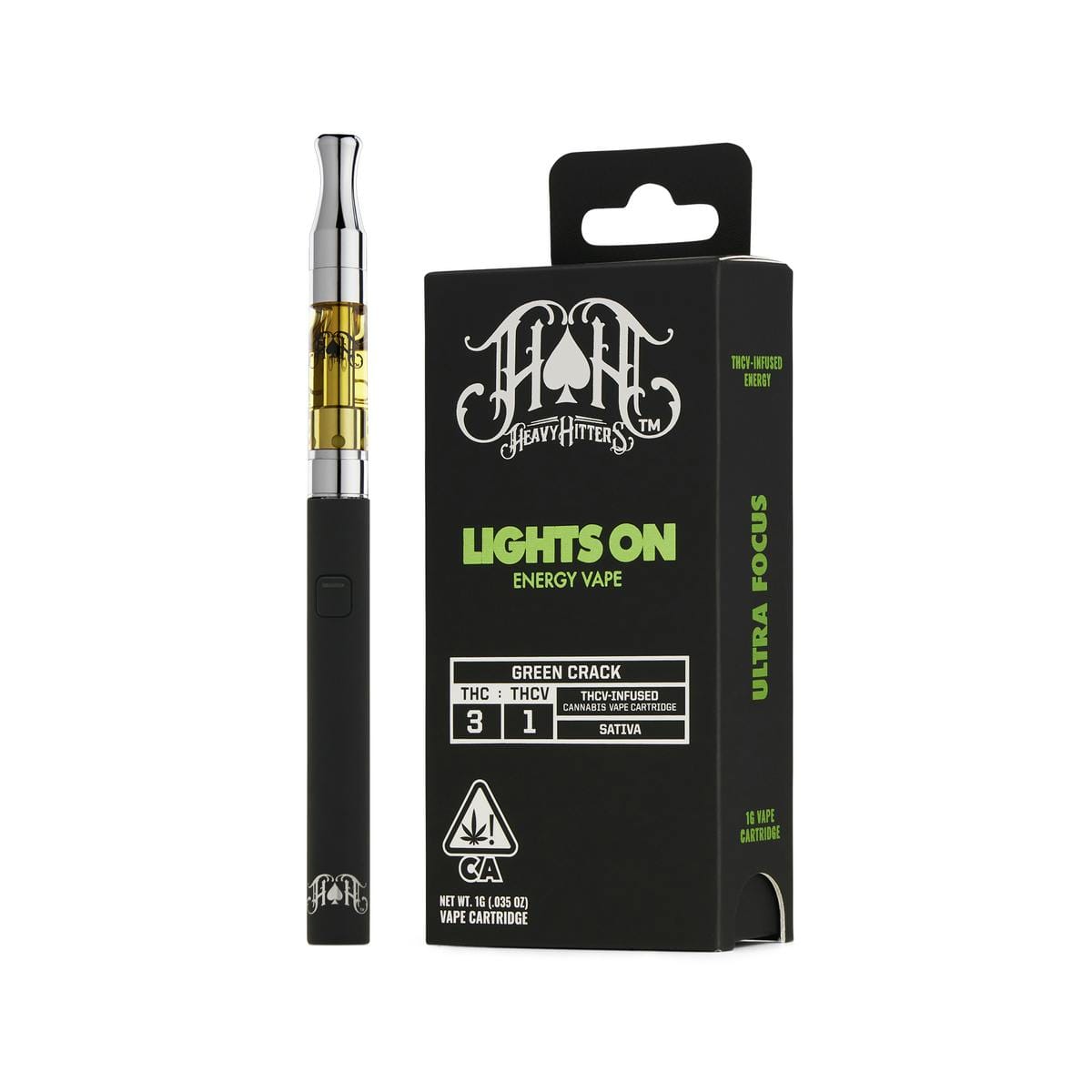 Green Crack Lights On THCV 1g Cartridge
