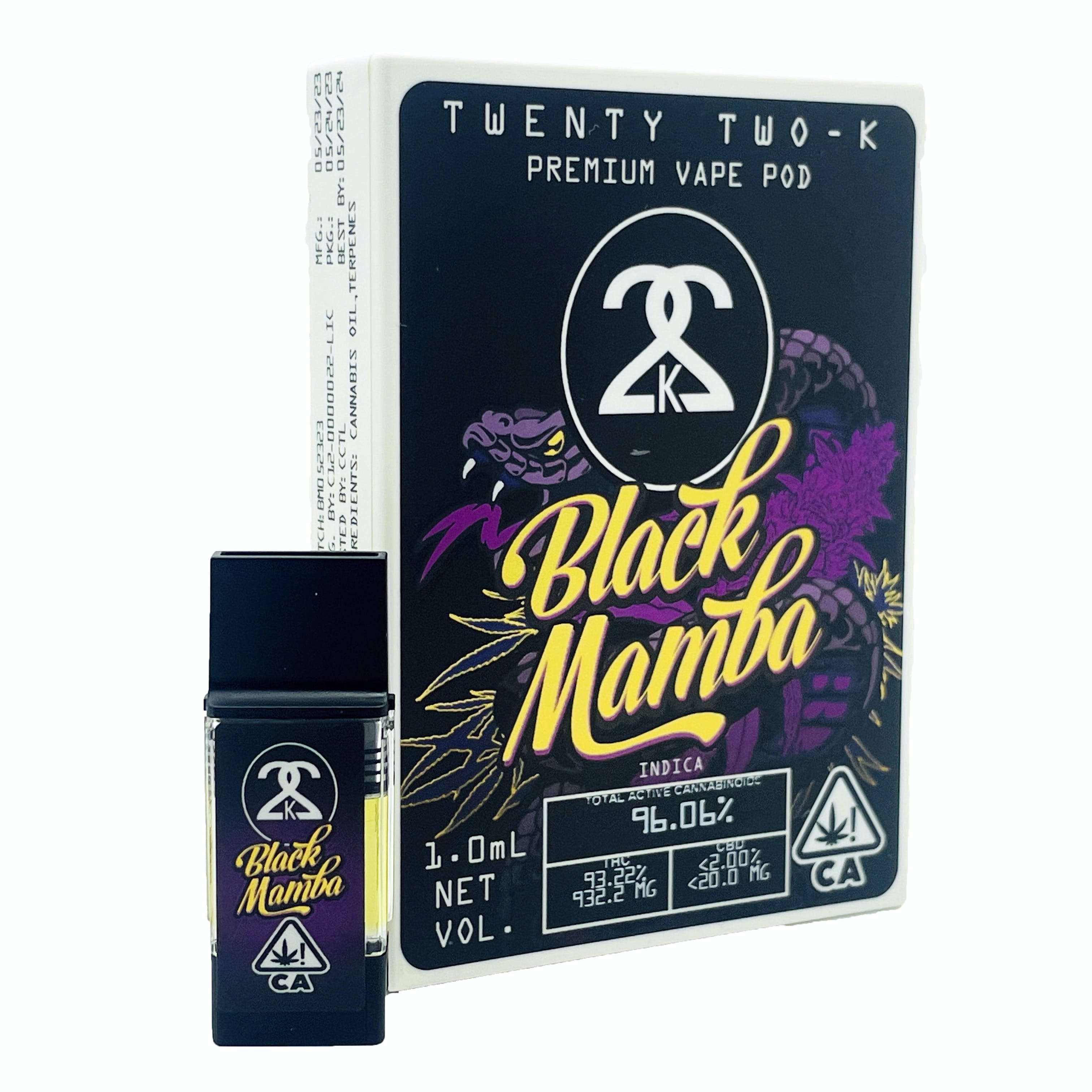 22K Black Mamba Pod - 1 Gram Vapes (Cartridges) cannabis