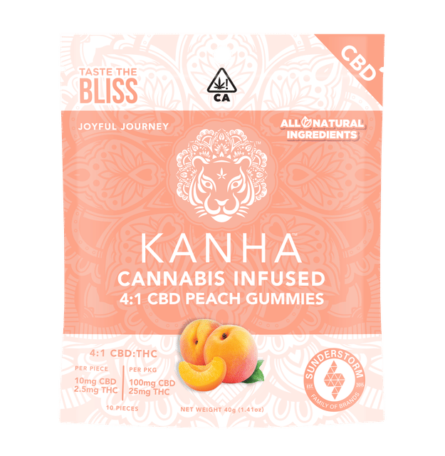 Peach | 4:1 CBD:THC Gummies