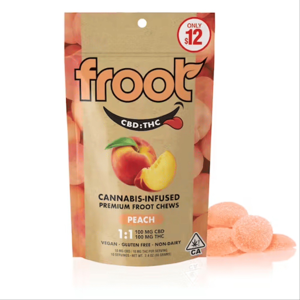Froot: Peach 1:1 THC:CBD - 100mg Gummies