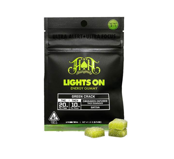 Green Crack | Lights On | 100mg THC:THCV Gummies