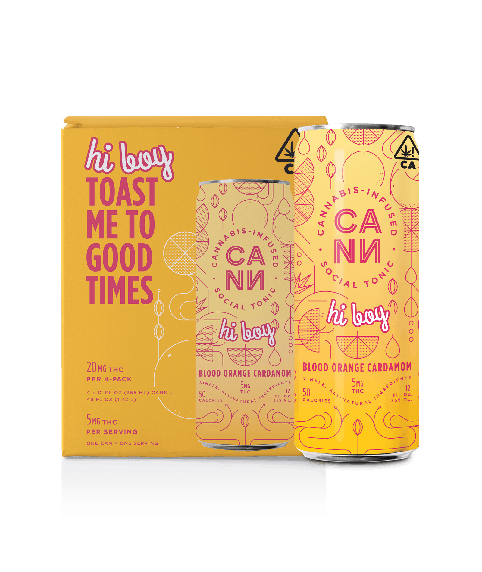 Blood Orange Cardamom | 10mg x 4pk | 12oz