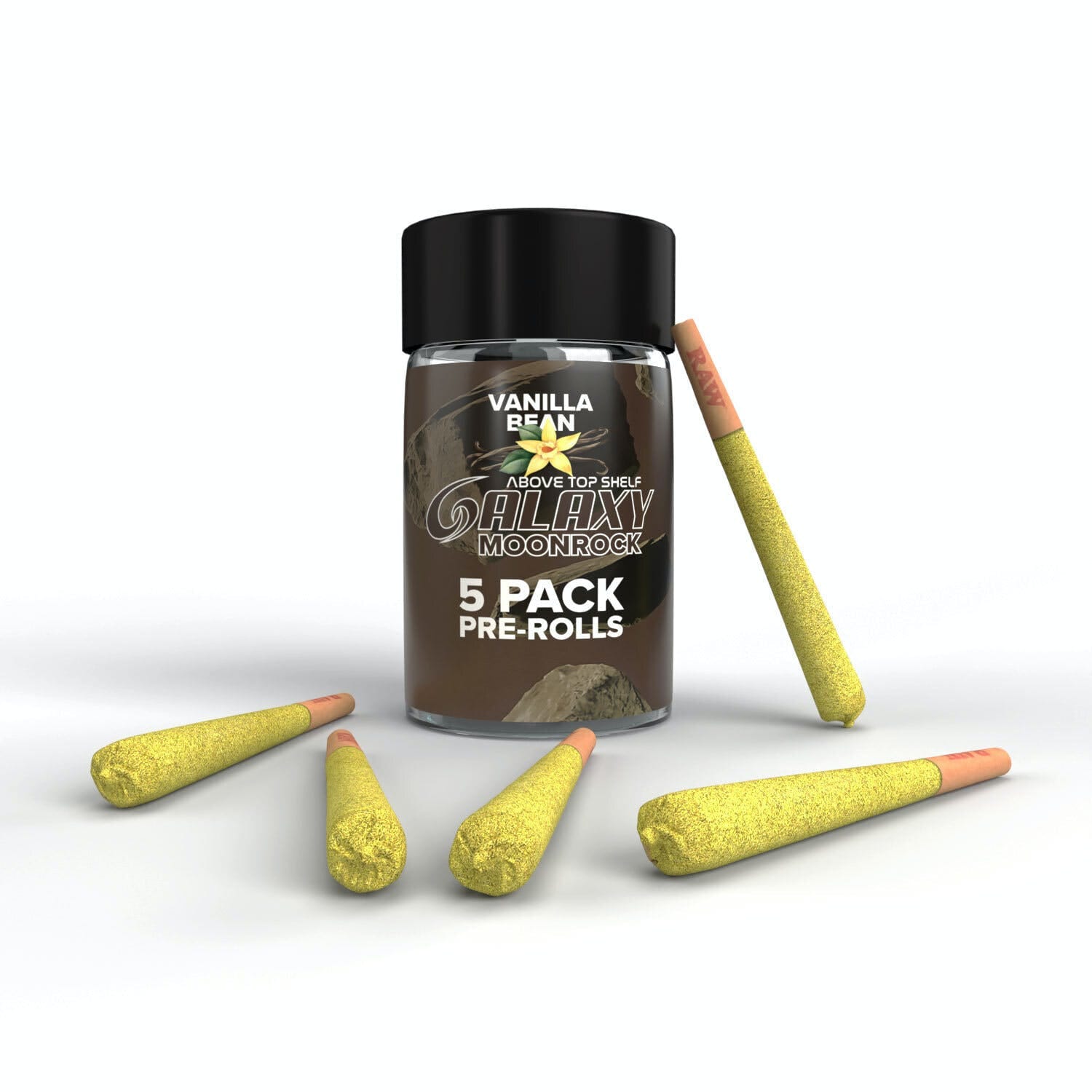 Vanilla Bean | .7g x 5 Moonrock Infused Preroll Pack