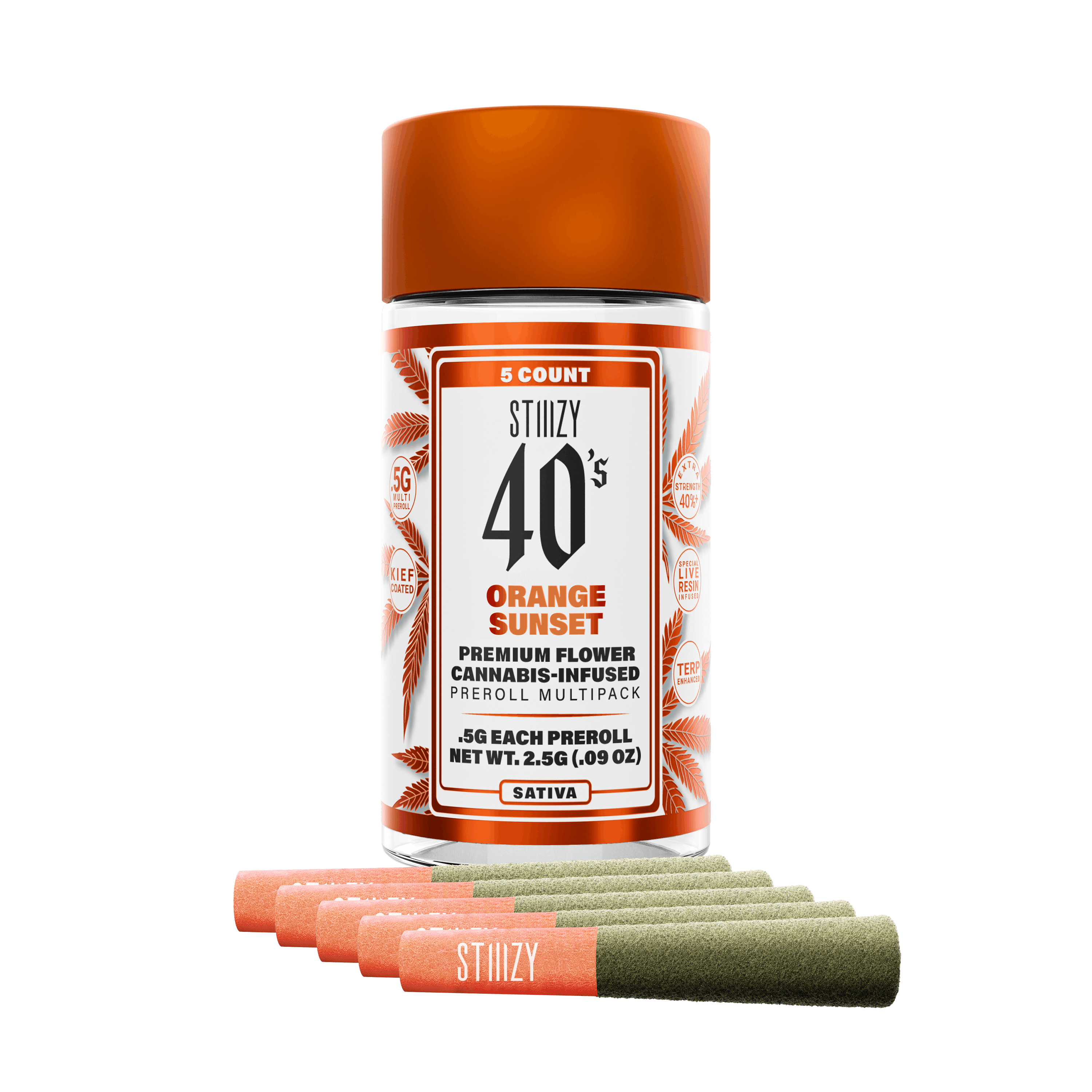 Orange Sunset | 0.5g x 5 Infused 40s Preroll Pack