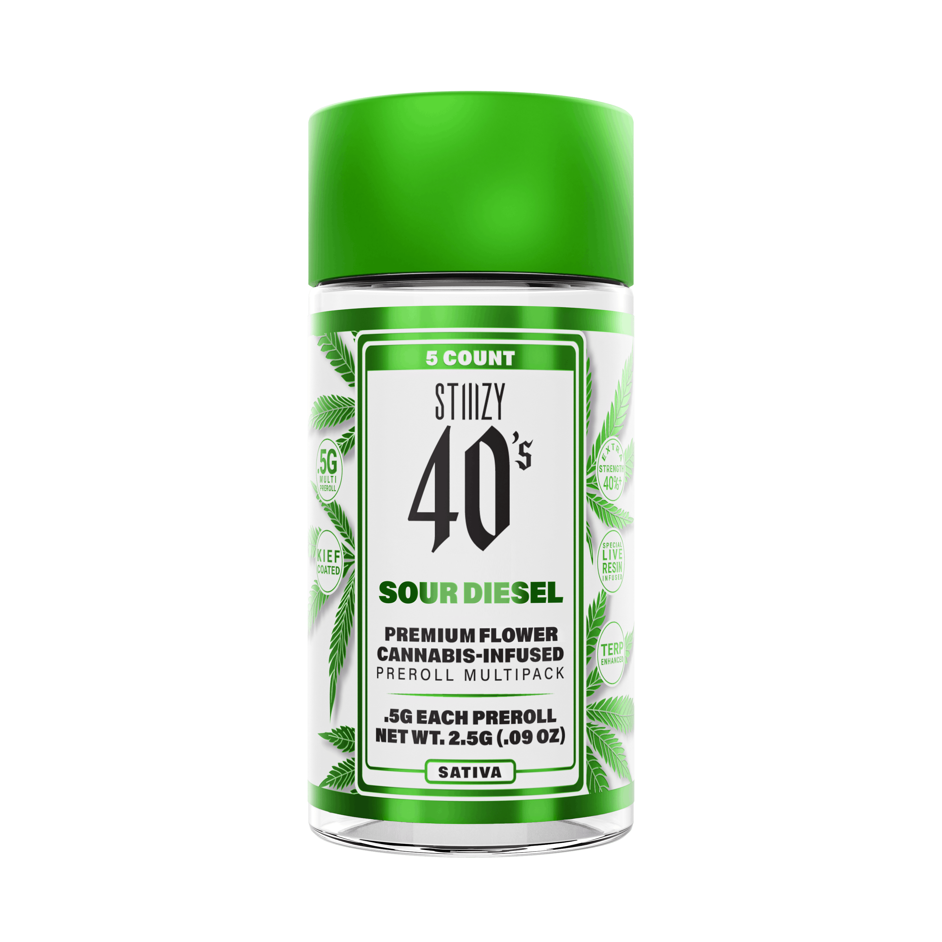 Sour Diesel | .5g x 5 Infused Preroll Pack