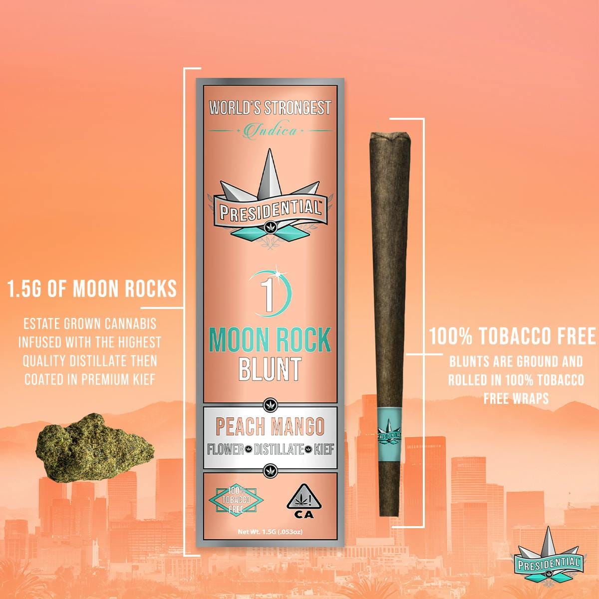 Presidential - Peach Mango | 1.5g Moon Rock Blunt