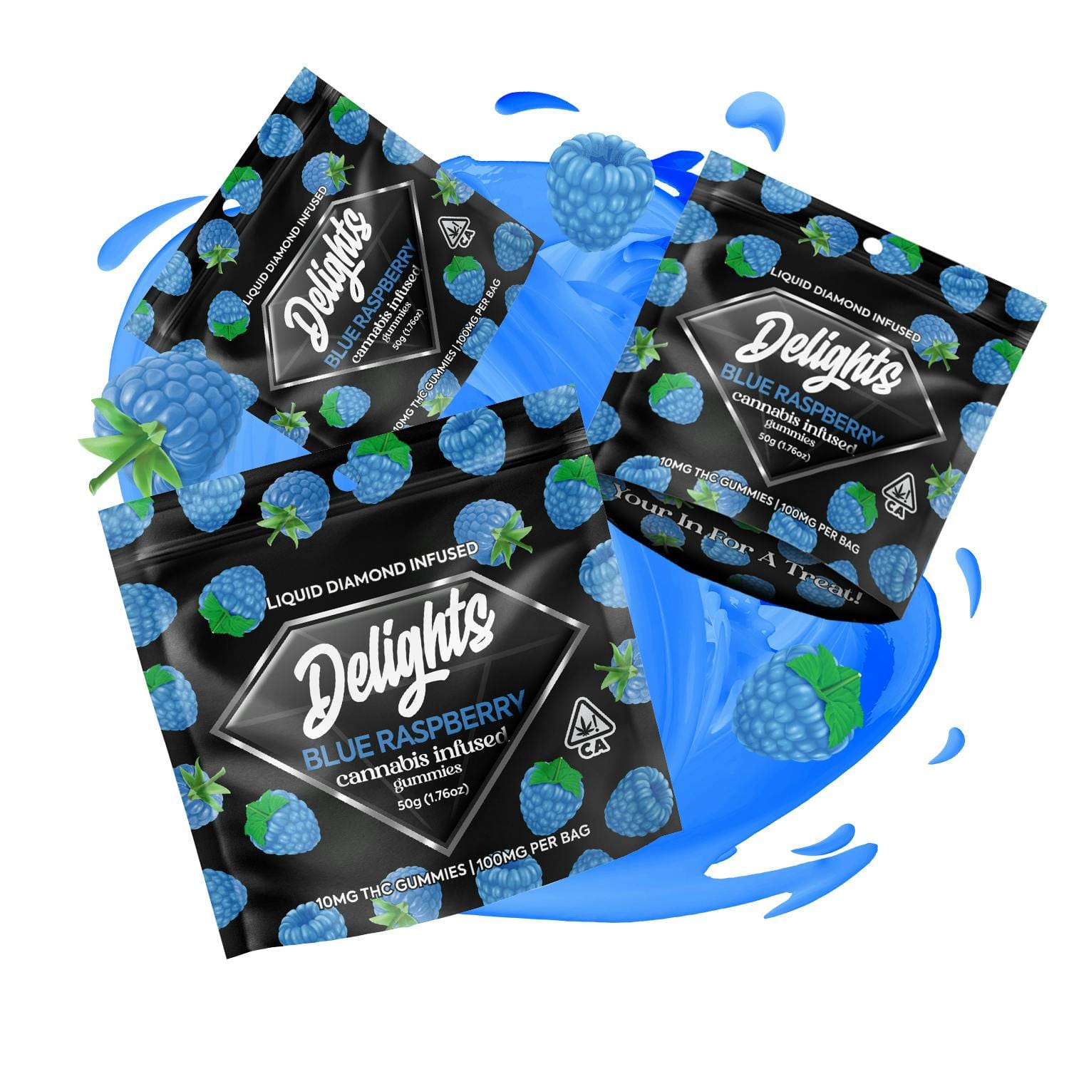 Blue Raspberry | 100mg Liquid Diamond Infused Gummies
