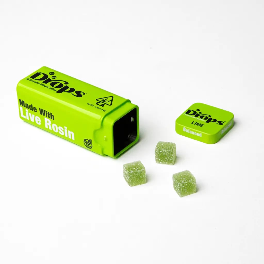 Drops: Lime - 20 CT - 100mg Rosin Infused Gummies