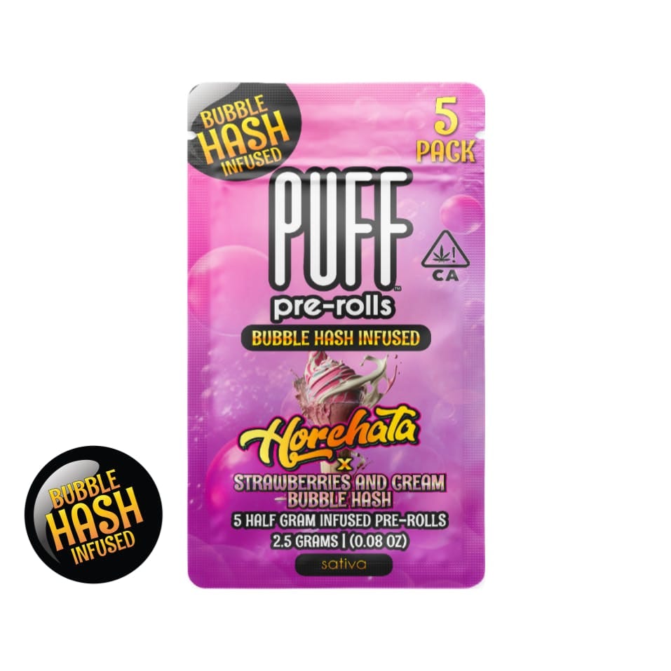 Horchata x Strawberries & Cream 2.5g Hash-Infused 5 Preroll Pack