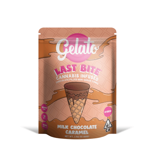 Last Bites Milk Chocolate Caramel Mini Cones | 100mg