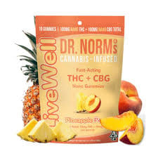Pineapple Peach LiveWell | 1:1 THC:CBG Gummies