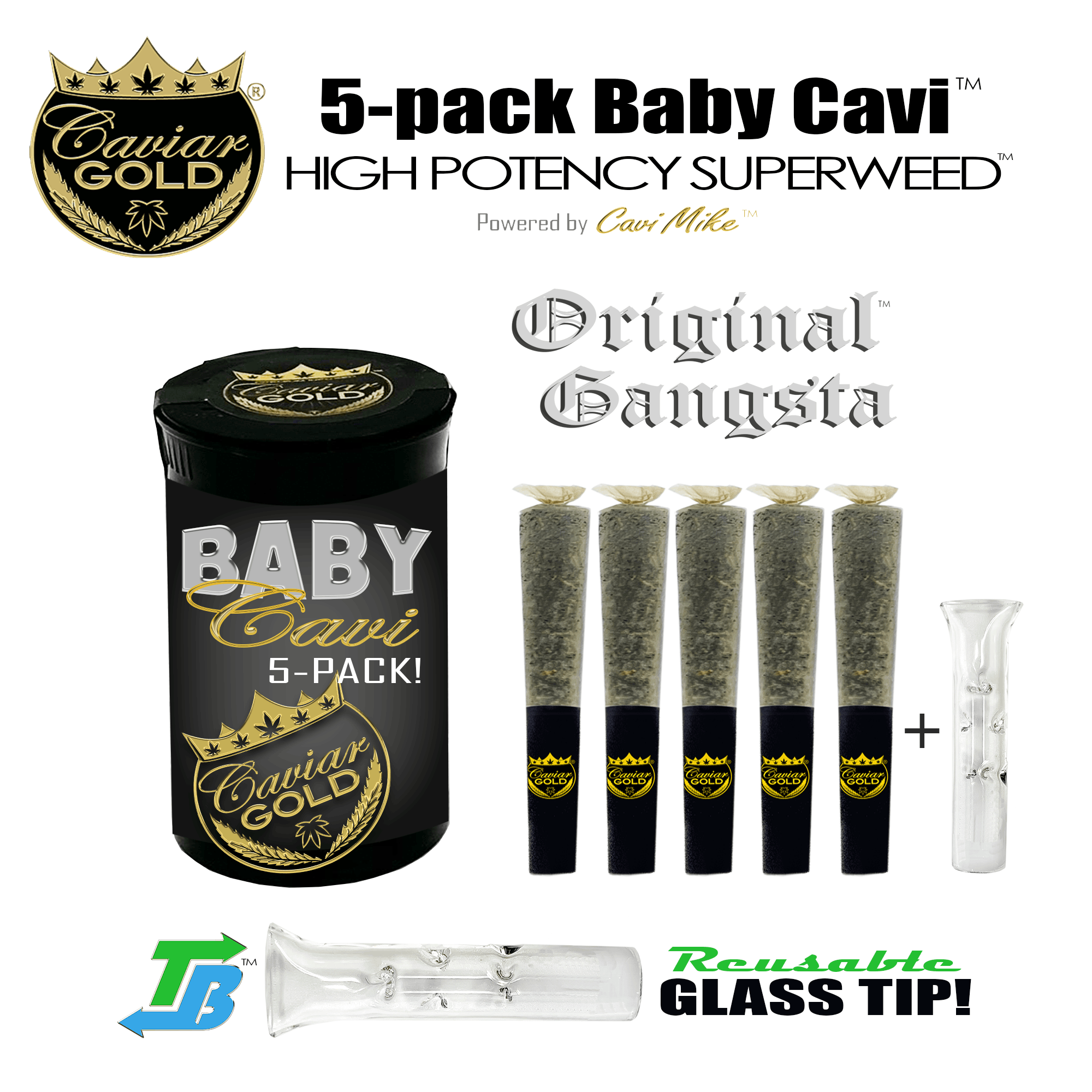 Baby Original Gangsta l .5g x 5 Infused Pre-Roll Pack