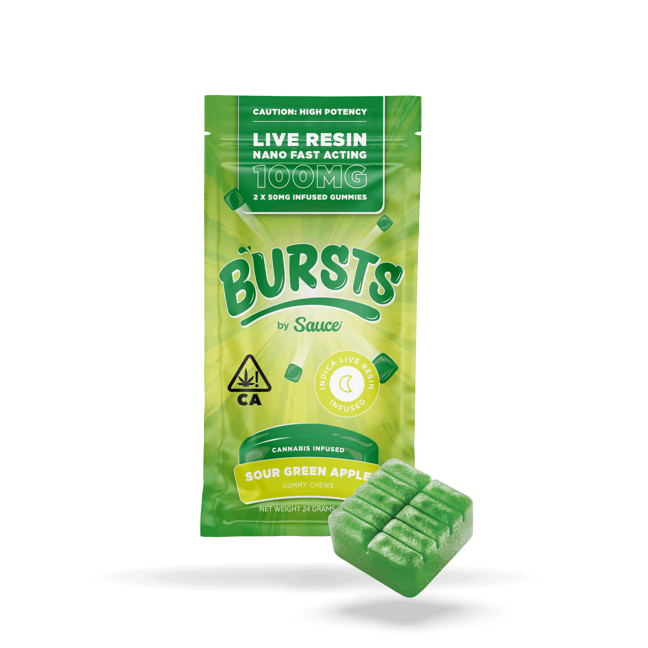 Sour Green Apple | 100mg Burst Live Resin Gummy