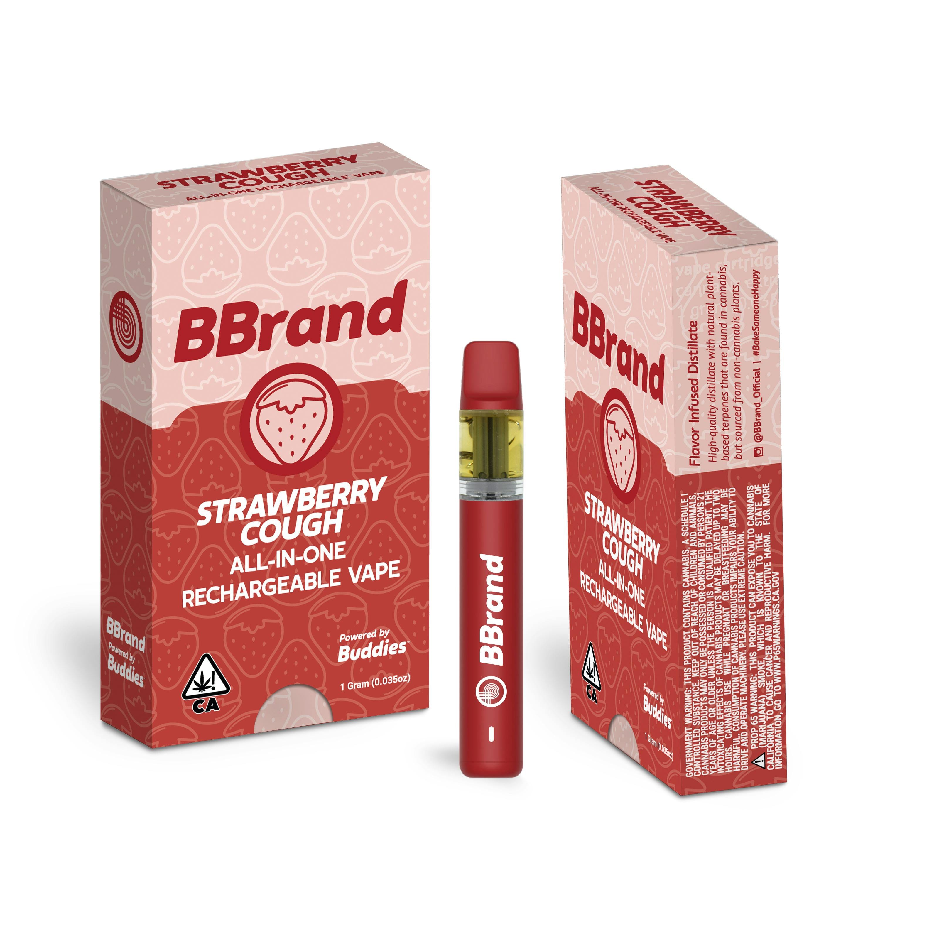 Buddies - BBrand | Strawberry Cough | 1g AIO | Lemon Grove Dispensary