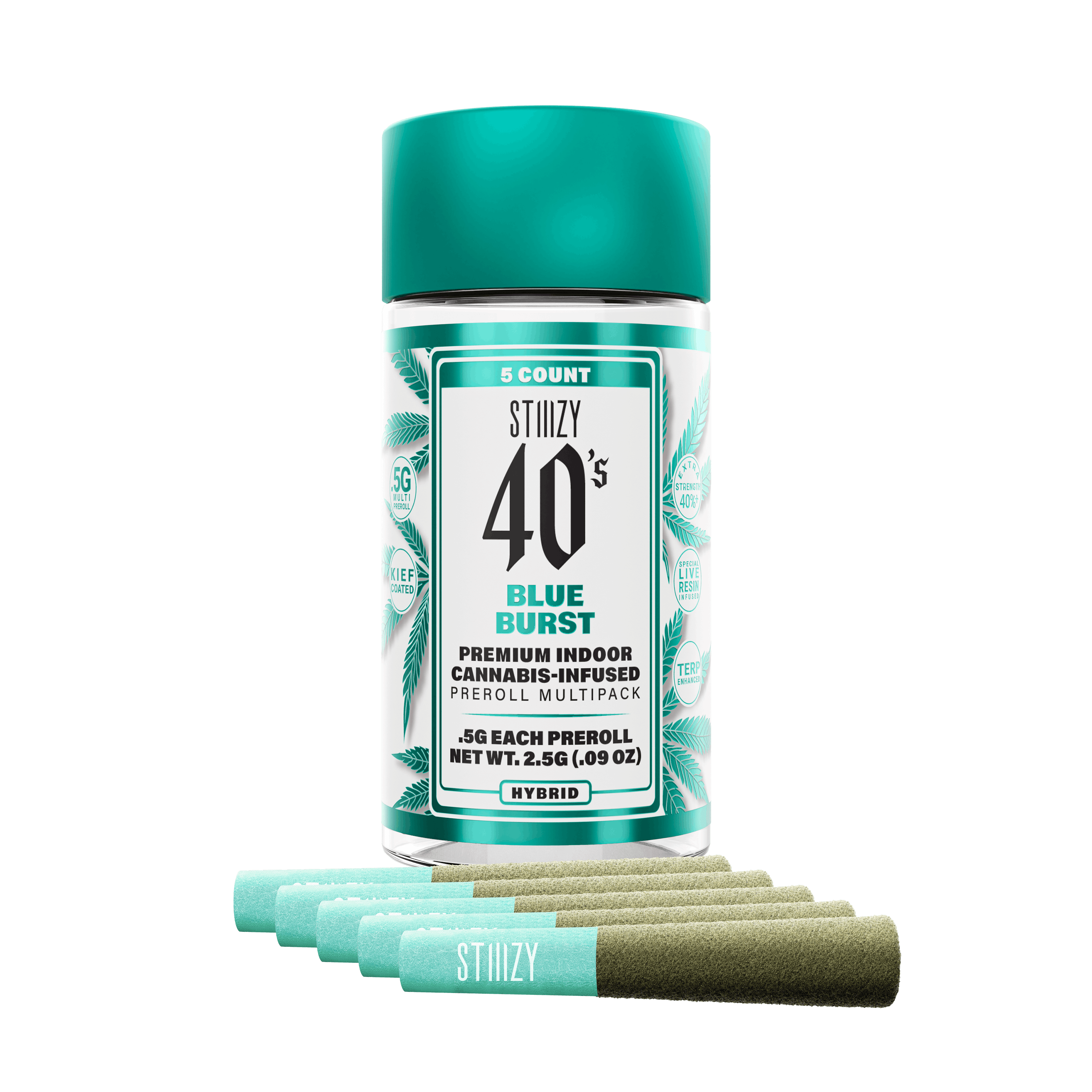 Blue Burst | .5g x 5 Infused Preroll Pack