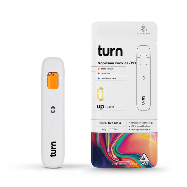 Turn Vapes Tropicana Cookies LR Turn Disposable Vapes - 1 Gram Vape Carts cannabis