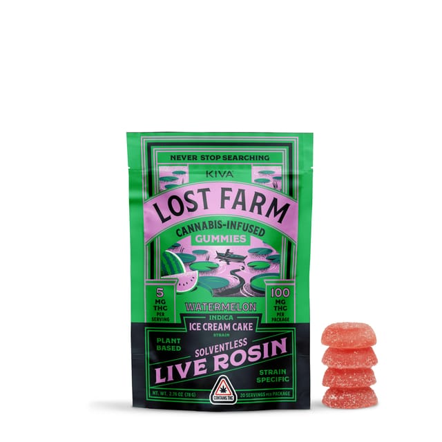 Lost Farm | Watermelon x Ice Cream Cake | 100mg Live Rosin Gummies