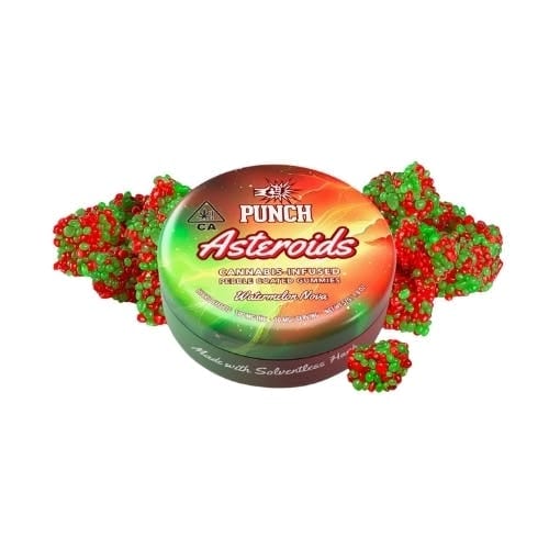 Watermelon Nova Solventless Asteroids | 100mg Pebble Coated Gummies