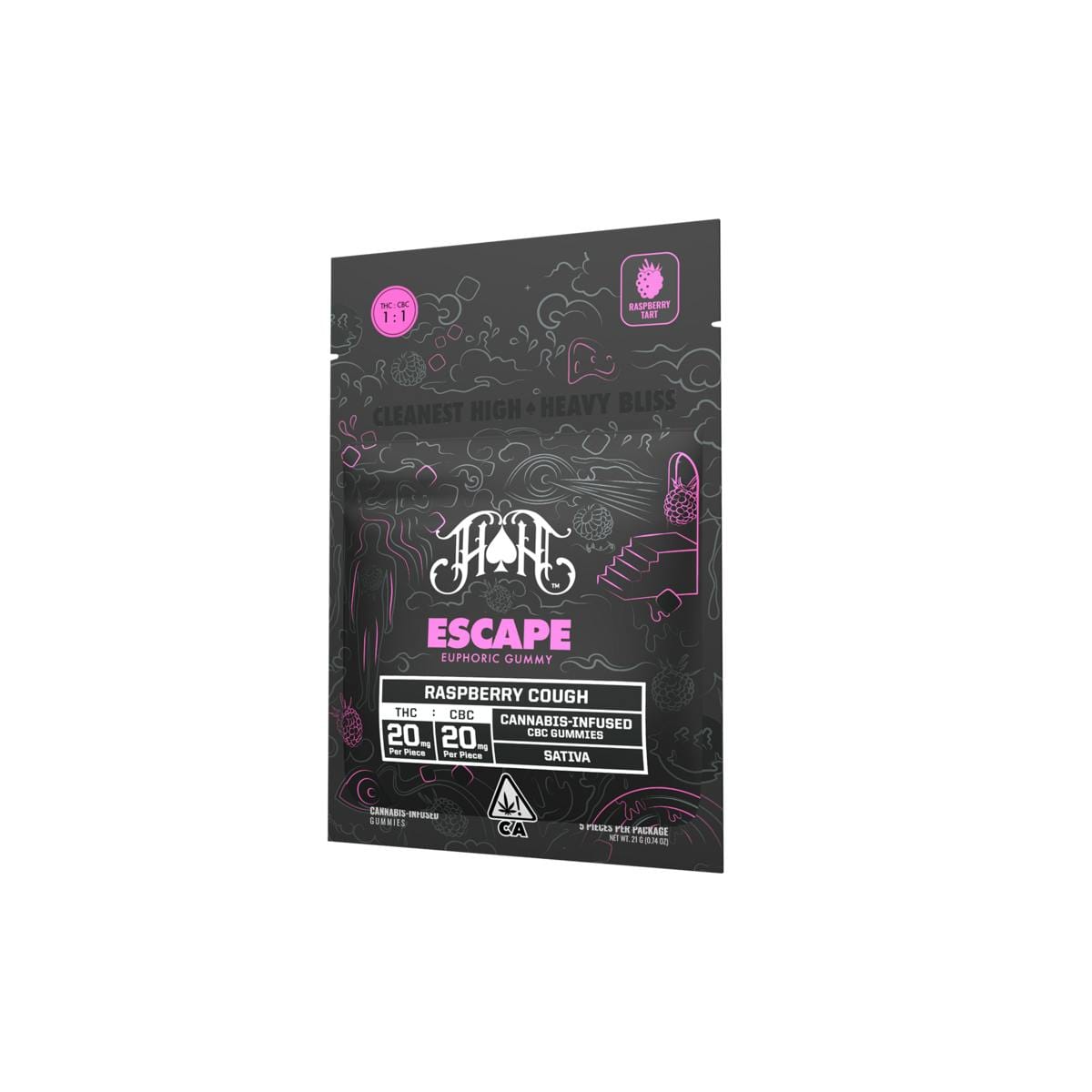 Raspberry Cough Escape | 100mg THC:CBC Gummies