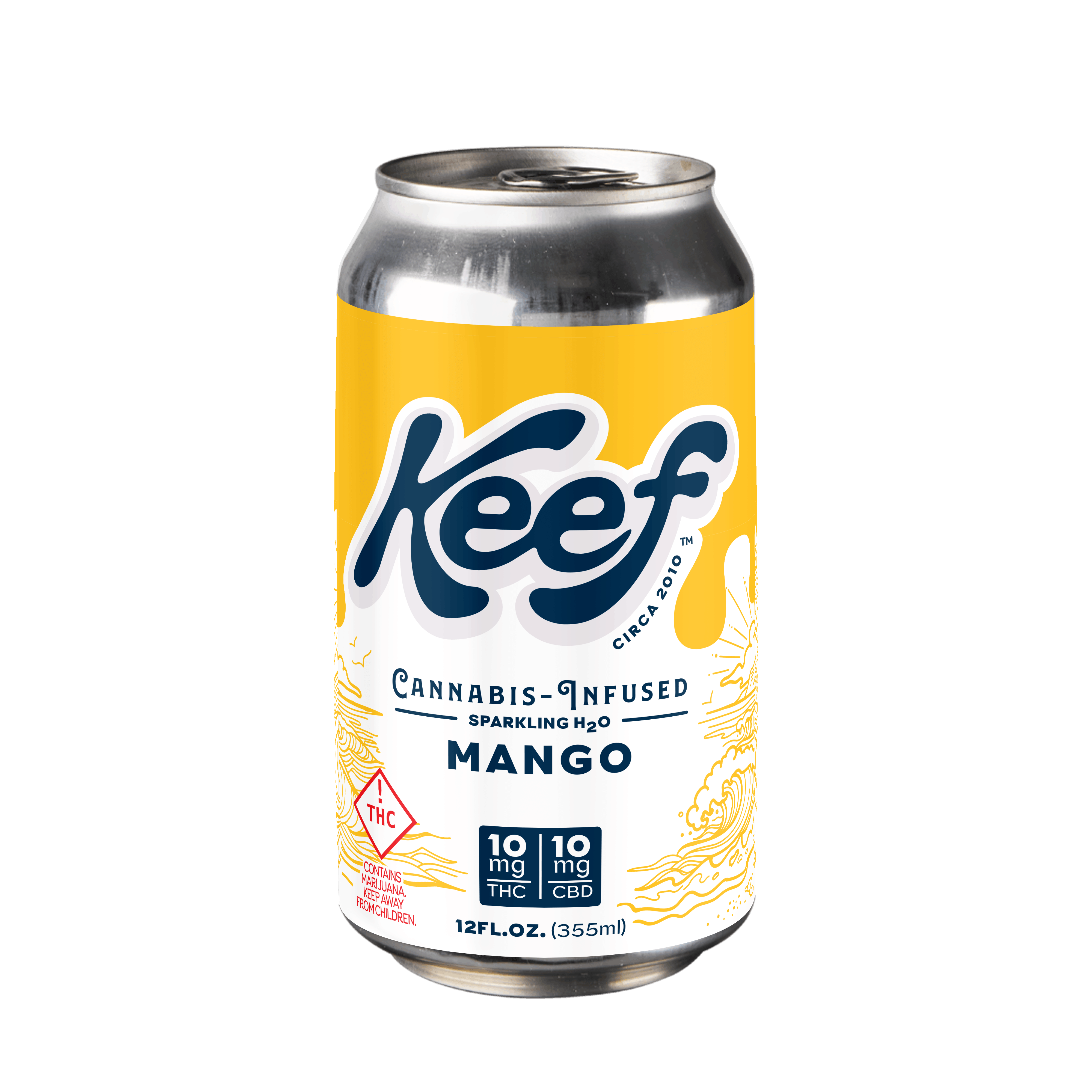 Mango | 12oz | 1:1 THC:CBD | 10mg Sparkling H2O