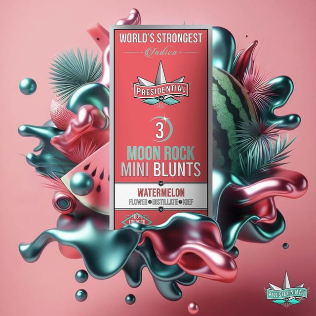 Watermelon | .7g x 3 Moon Rock Infused Mini Blunts Pack