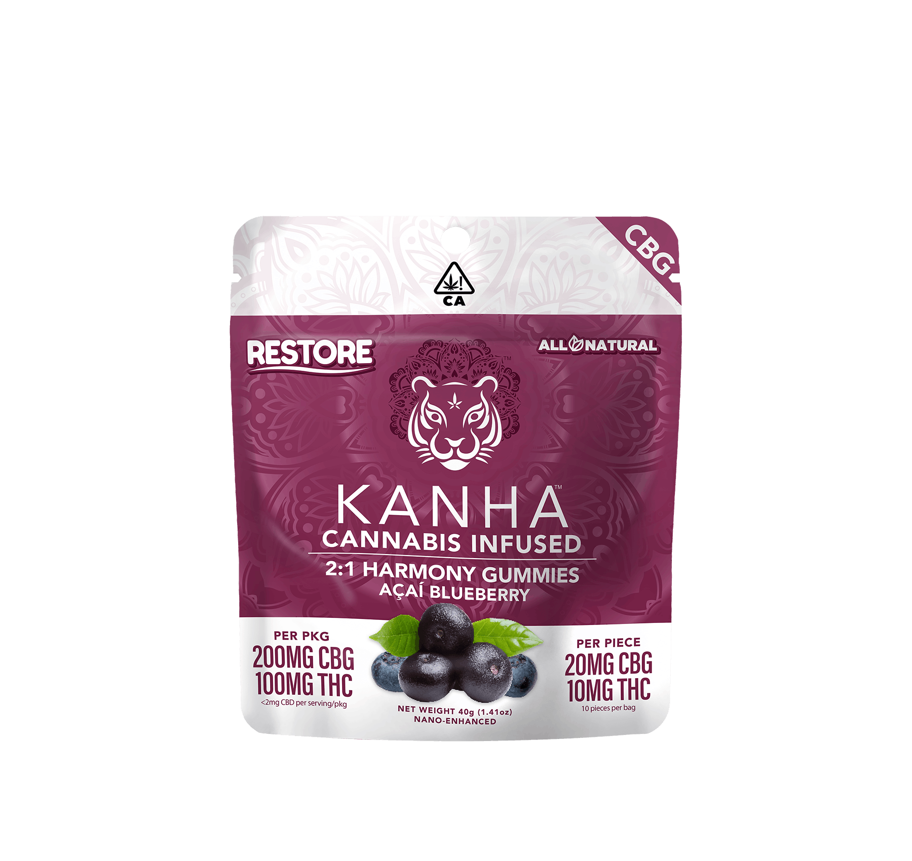 Acai Blueberry | 2:1 Harmony 100mg Gummies
