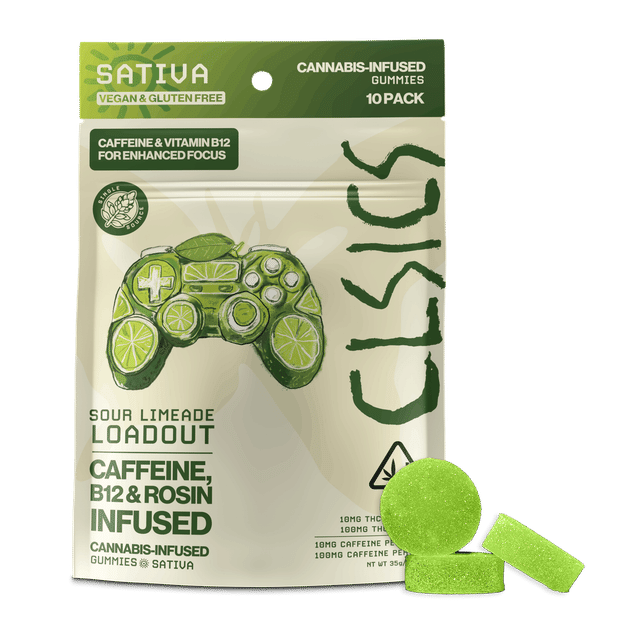 Sour Limeade Loadout | Vitamin B12 + Caffeine Live Rosin Gummies 100mg