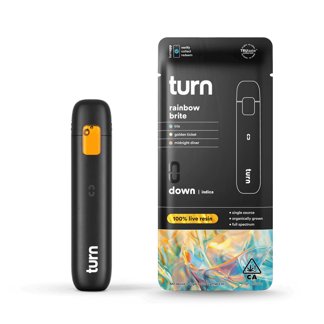 Turn Vapes Rainbow Brite LR Turn Disposable Vapes - 1 Gram Vape Carts cannabis