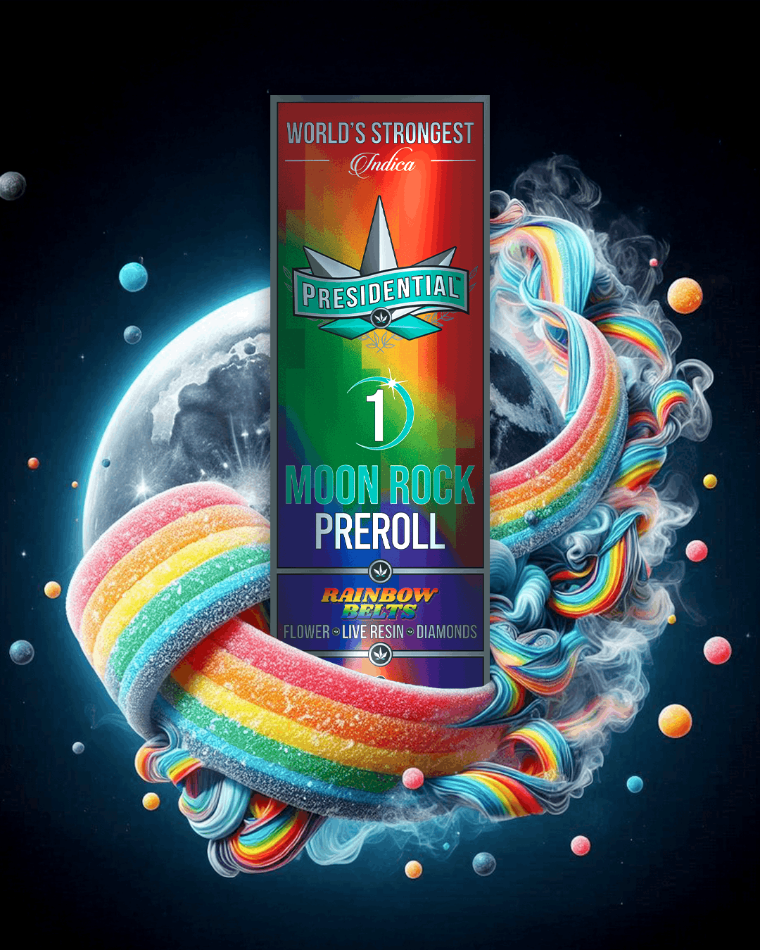 Rainbow Belts  | 1g Moon Rock Infused Preroll