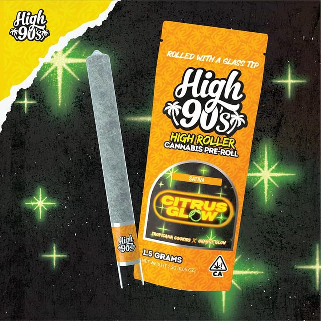 High 90s Citrus Glow High Roller Preroll - 1.5 Grams Pre-Rolls cannabis