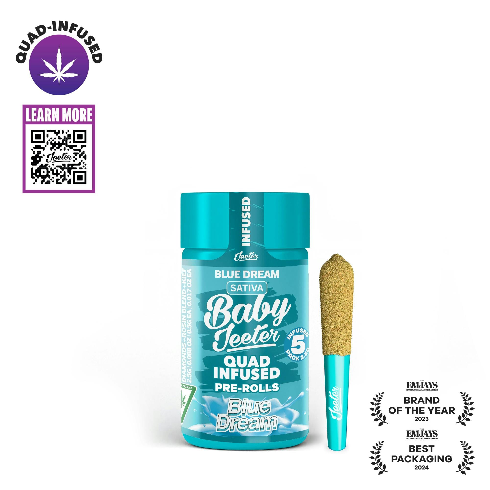 Blue Dream | .5g x 5 Rosin Infused Pre-Rolls