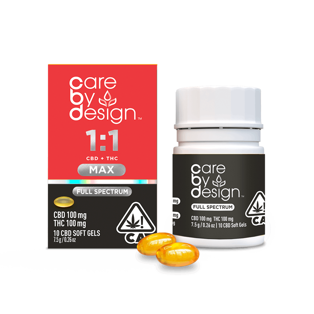 1:1 MAX | 100mg x 10ct THC:CBD Soft Gels