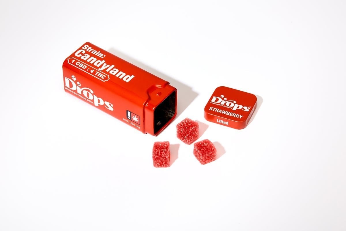 Drops: Strawberry 1:1 THC:CBG - 20 CT - 100mg Rosin Infused Gummies