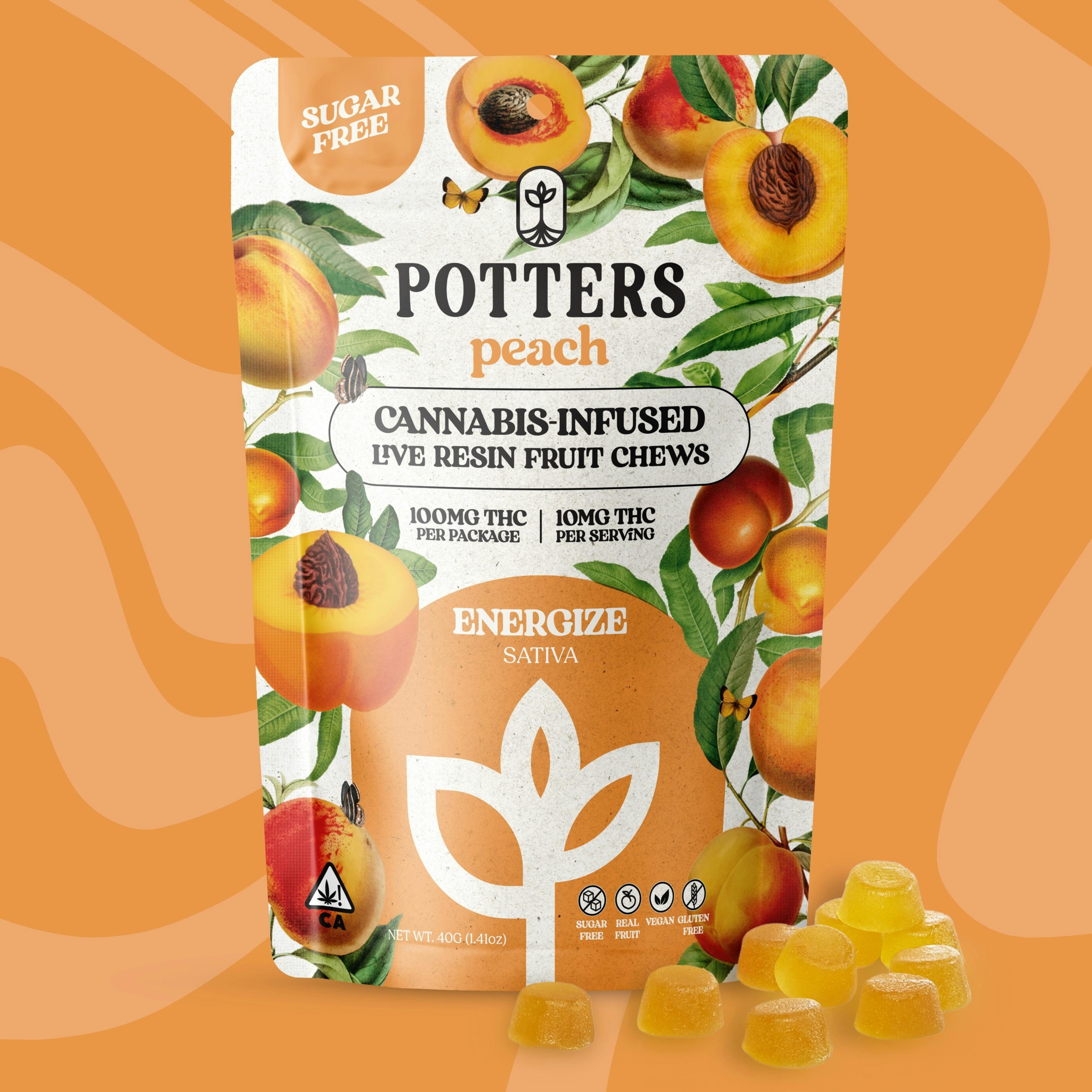 Peach Sugar-Free Live Gummies 100mg