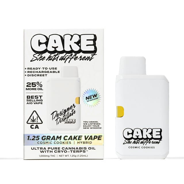 CAKE Cosmic Cookies Designer Vape Disposable - 1.25 Grams in Valley Village | Atrium Dispensary CAKE Cosmic Cookies Designer Vape Disposable - 1.25 Grams in Valley Village | Atrium Dispensary