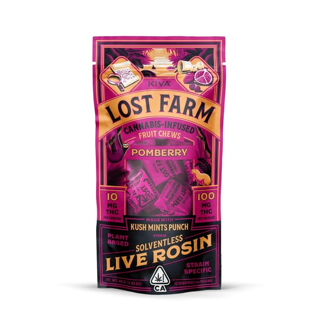 Lost Farm 'Pomberry x Kush Mints Punch' | 100mg Live Rosin Chews
