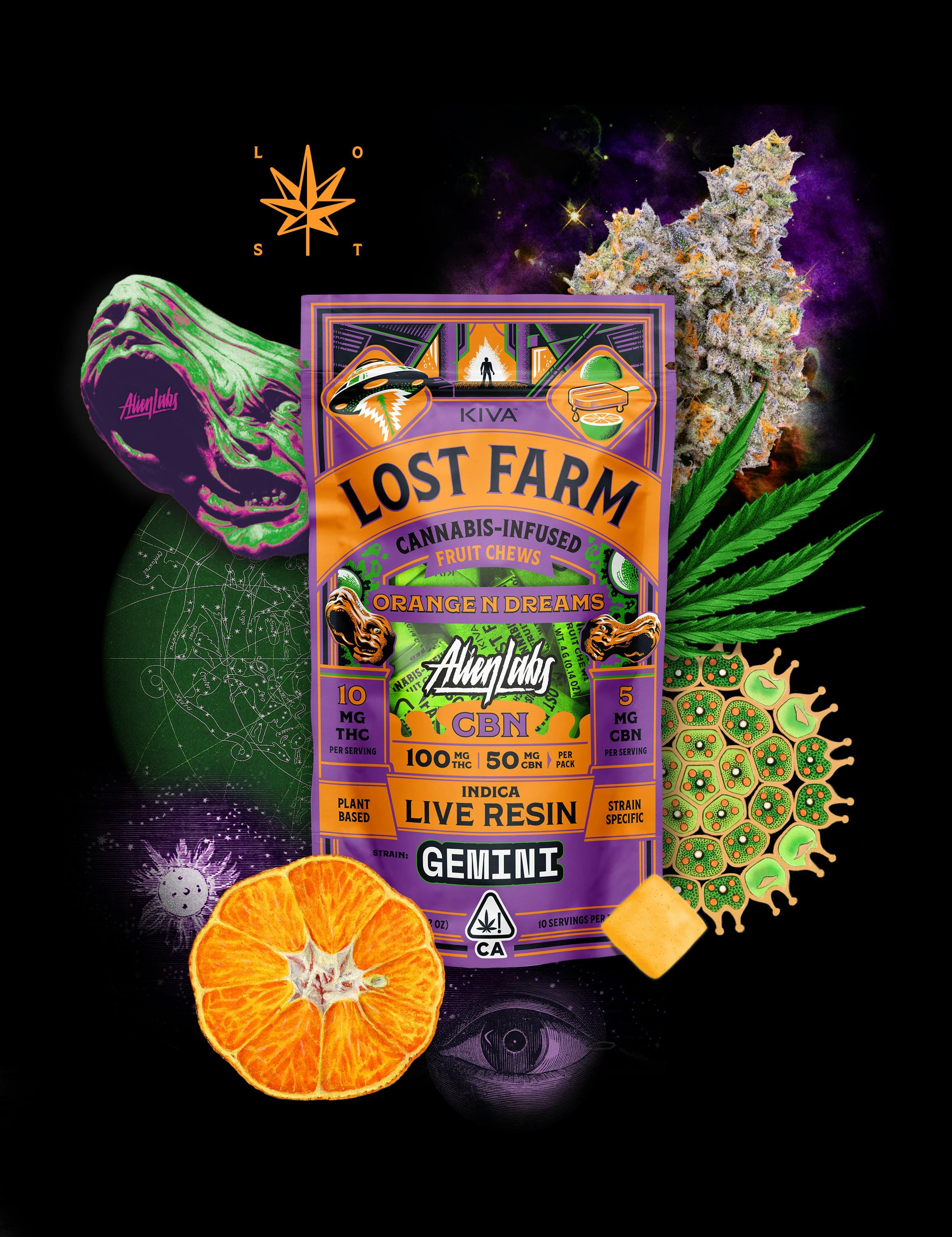 Lost Farm Orange 'N Dreams x Gemini | 100mg Live Resin Chews