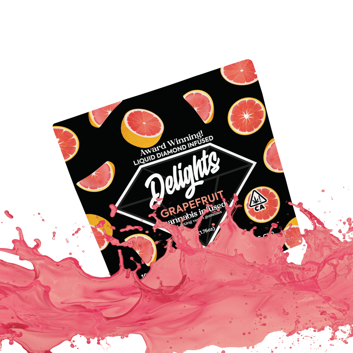 Delights Gummies: Grapefruit - 100mg Gummies Liquid Diamond Infused