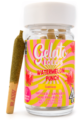 Watermelon Punch  | 3g | .6g x 5 Lolli's Diamond Infused Preroll Pack