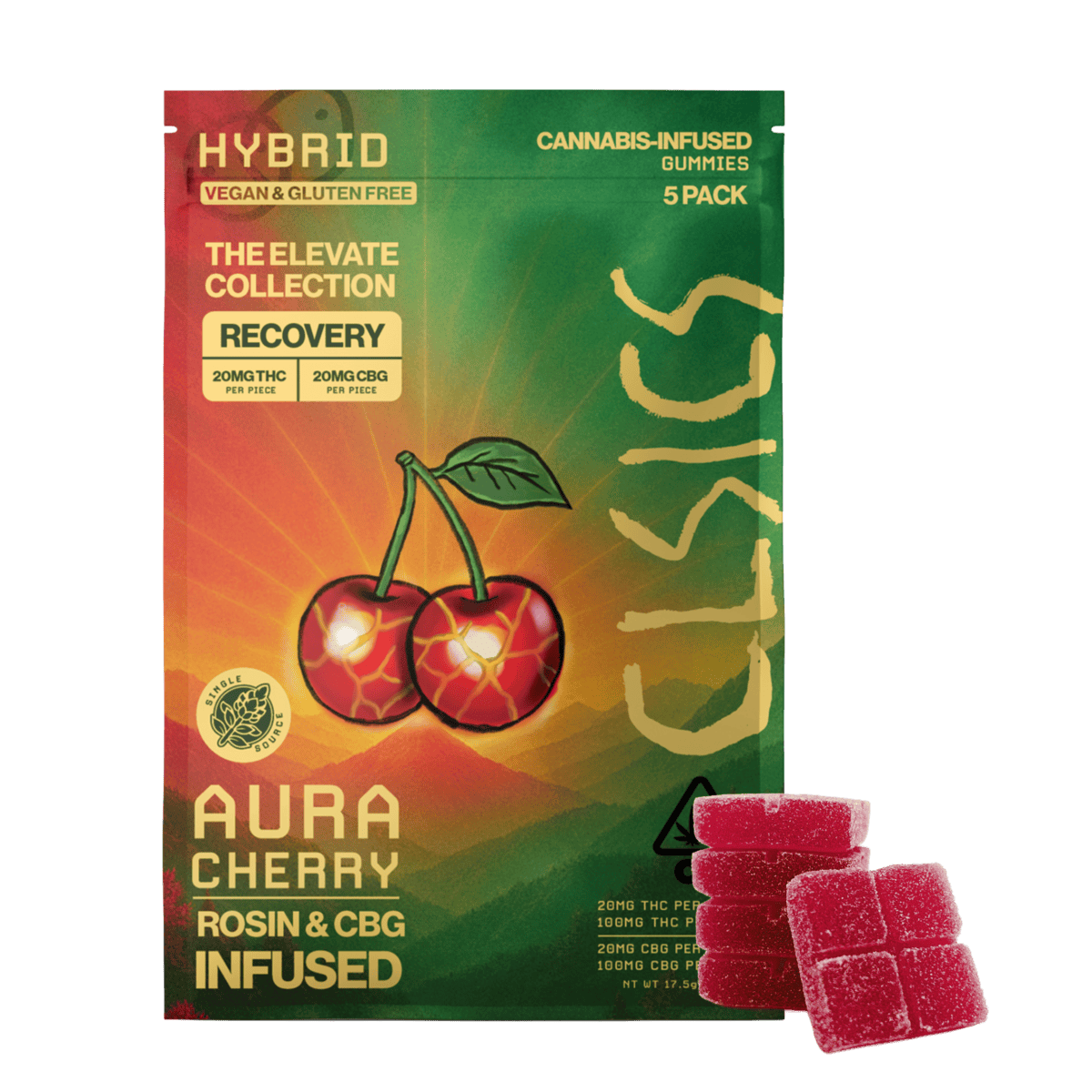 Aura Cherry | 1:1 CBG/THC Rosin Infused Gummies