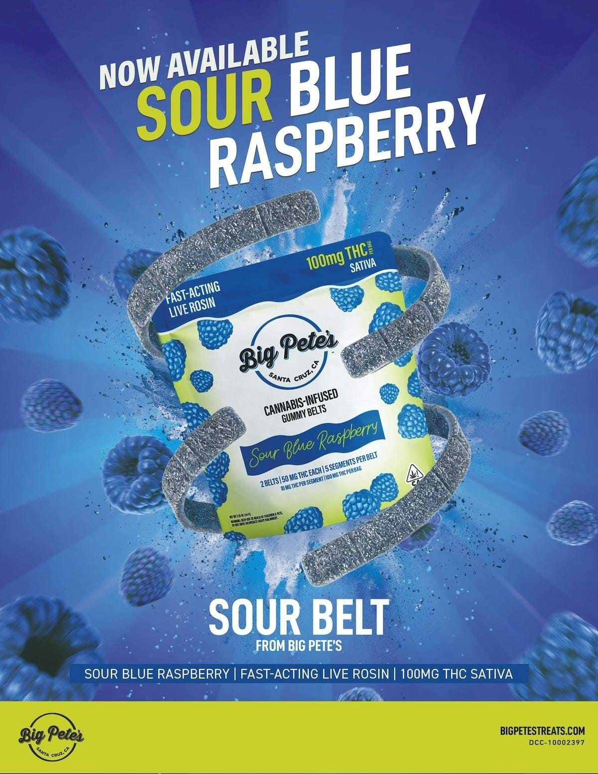 Sour Blue Raspberry | 100mg Rosin Belts